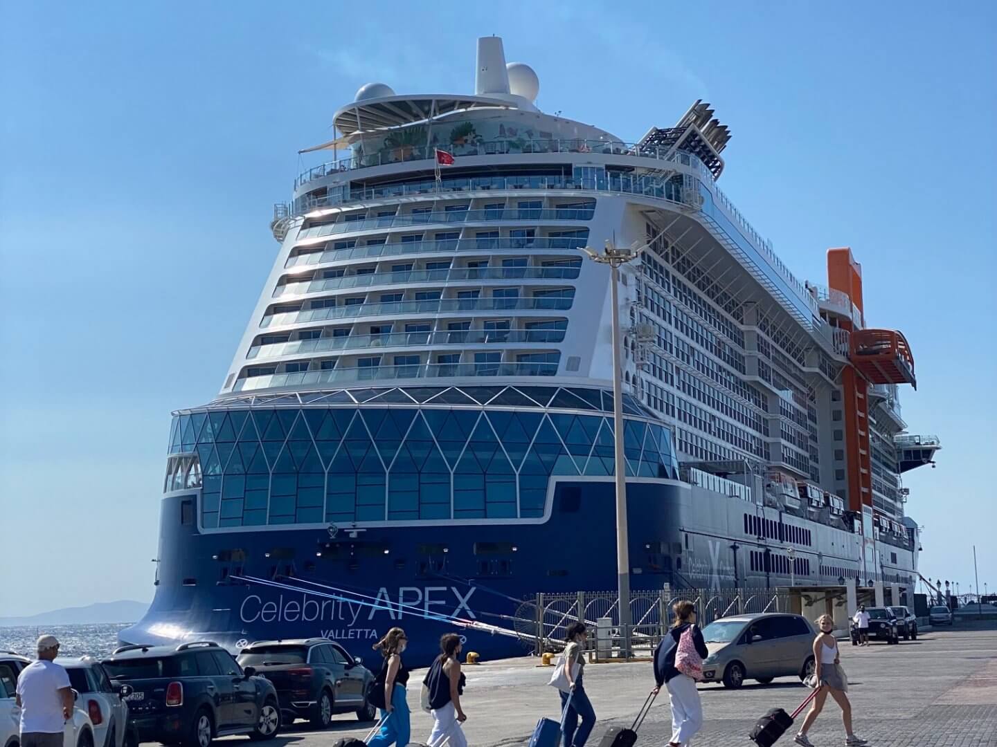 Celebrity Apex cruise ship at Mykonos