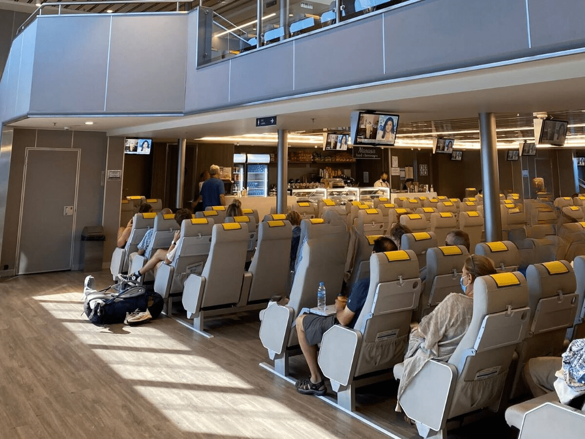 Airliner seating on one of the hydrofoil ferries