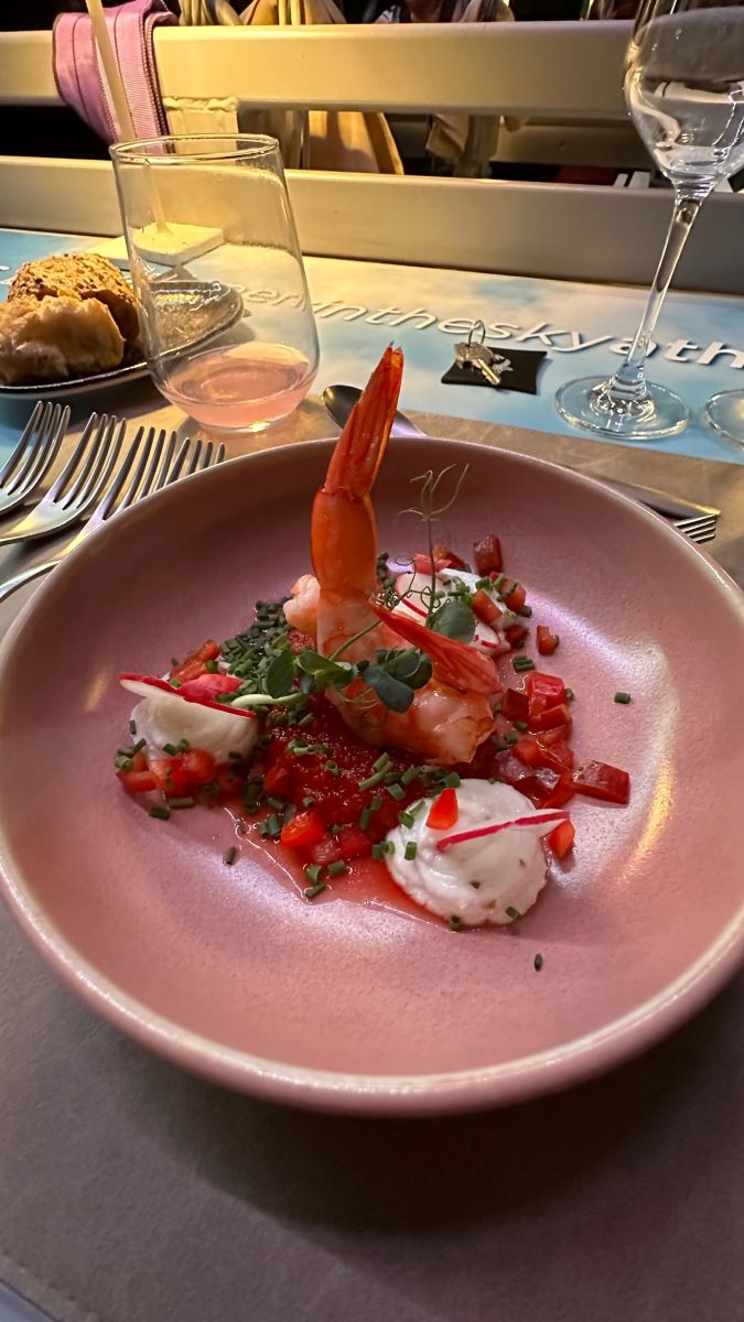 Beautifully presented shrimp dish