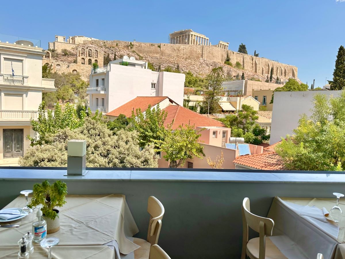 Acropolis view from Strofi Athens restaurant